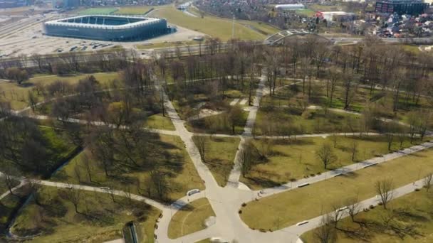 Park Ludowy Lublin Aerial View Poland Wysokiej Jakości Materiał — Wideo stockowe
