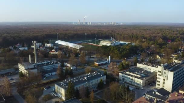 Stadium Wisla Pulawy Panorama Aerial View Poland High Quality Footage — 비디오