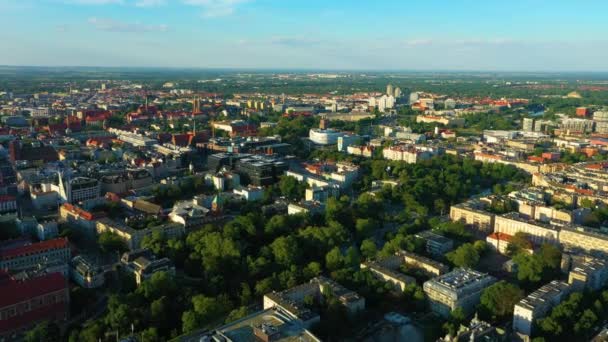 Beautiful Panorama Wroclaw Aerial View Poland High Quality Footage — Wideo stockowe