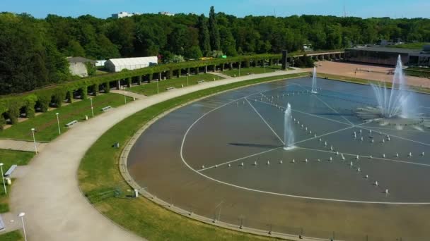 Wroclaw Multimedia Fountain Fontanna Aerial View 폴란드 고품질 — 비디오