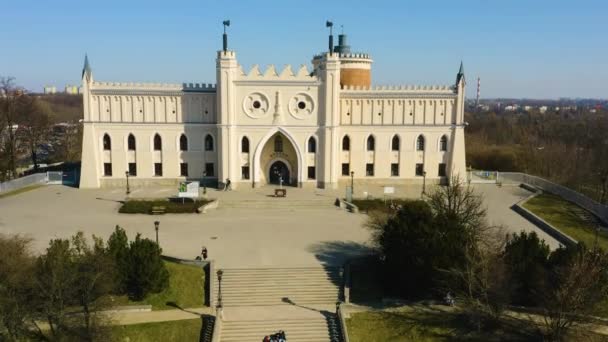 Castle National Museum Lublin Zamek Aerial View Poland High Quality — Stockvideo