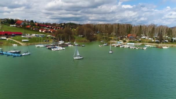 Timelapse Yacht Charter Polanczyk Bieszczady Aerial Poland High Quality Footage — Vídeo de stock