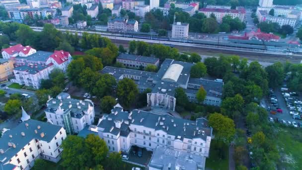 Kolobrzeg Spa Kliniği Hava Görünümü Polonya Yüksek Kalite Görüntü — Stok video