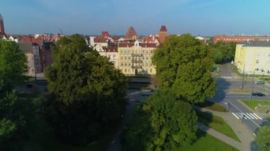 Rycerska Street Elblag Aerial View Poland. High quality 4k footage