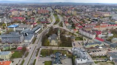 Panorama Kielce Beautiful Aerial View Poland. High quality 4k footage