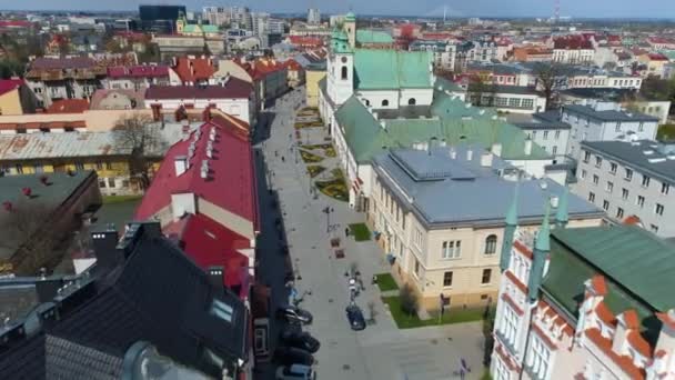 Maja Street Rzeszow Aerial View Poland High Quality Footage — Video