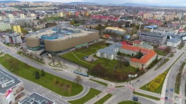 Galeria Korona Shopping Center Kielce Aerial View Poland. High quality 4k footage