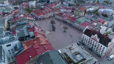 Old Town Hall Rzeszow Stare Miasto Ratusz Aerial View Poland. High quality 4k footage