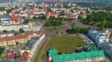 Beautiful Panorama Elblag Aerial View Poland. High quality 4k footage