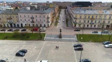 Pilsudski Anıtı Kielce Pomnik Hava Görüntüsü Polonya. Yüksek kalite 4k görüntü
