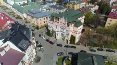 Castle Street Rzeszow Zamkowa Hava Görüntüsü Polonya. Yüksek kalite 4k görüntü