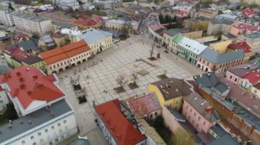 Kielce Rynek Havacılık Polonya 'da Pazar Meydanı. Yüksek kalite 4k görüntü