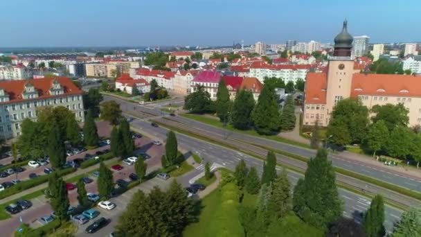 Town Hall Elblag Urzad Miejski Aerial View Poland High Quality — Stockvideo