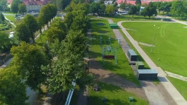 Exercise Yard Elblag Plac Cwiczen Aerial View Poland High Quality — Stockvideo