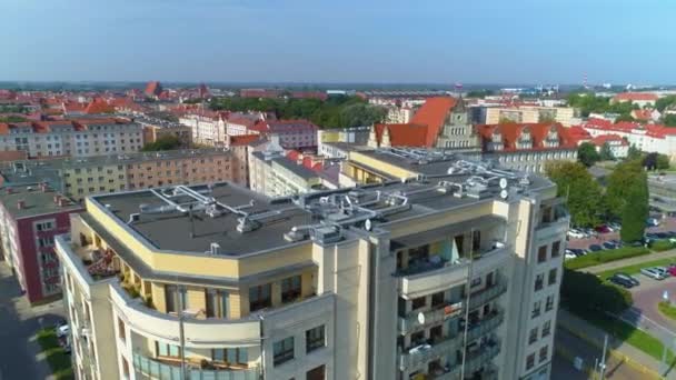 Dach Budynku Elbląg Widok Lotu Ptaka Polska Wysokiej Jakości Materiał — Wideo stockowe