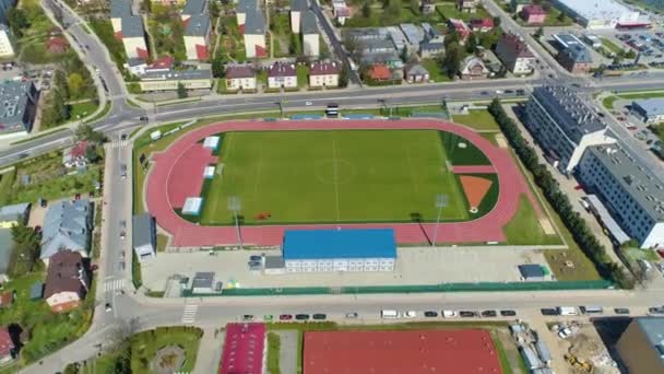 Ekoball Stal Sanok Club Stadium Luftaufnahme Polen Hochwertiges Filmmaterial — Stockvideo