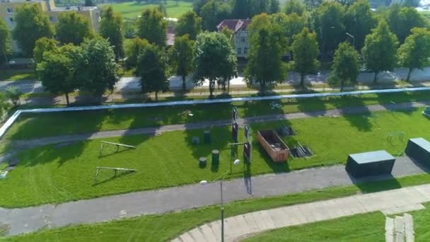 Übung Yard Elblag Plac Cwiczen Aerial View Polen Hochwertiges Filmmaterial — Stockvideo