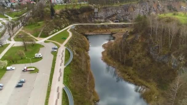 Kadzielnia Nature Reserve Kielce Rezerwat Przyrody Aerial View Poland High — Stock Video