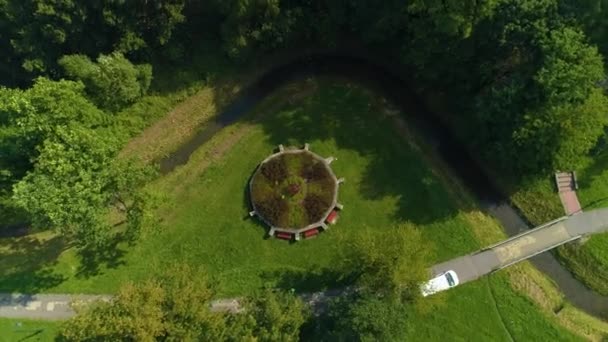 Park Dolinka Elblag Aerial View Poland High Quality Footage — Stock Video