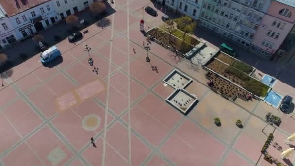 Centrum Market Sanok Rynek Ratusz Aerial View Poland High Quality — Video