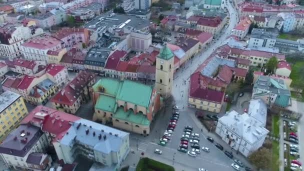 Church Old Town Rzeszow Stare Miasto Aerial View Poland High — Video