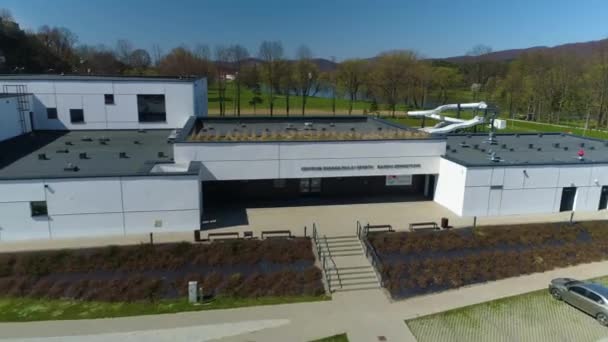 Sanok Rehabilitation Sports Center Aerial View Poland High Quality Footage — Video