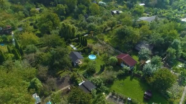 Allotment Gardens Elblag Ogrody Dzialkowe Aerial View Poland High Quality – Stock-video