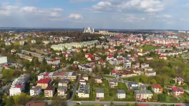 Όμορφο Πανόραμα Rzeszow Αεροφωτογραφία Πολωνία Υψηλής Ποιότητας Πλάνα — Αρχείο Βίντεο
