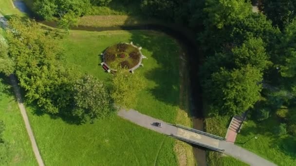Park Dolinka Elblag Aerial View Poland High Quality Footage — Stockvideo