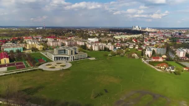 Panorama Tingsrätt Rzeszow Sad Rejonowy Flygfoto Polen Högkvalitativ Film — Stockvideo