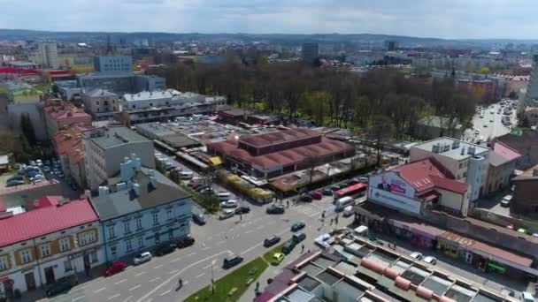 Market Hall Rzeszow Hala Targowa Aerial View Poland High Quality — Video