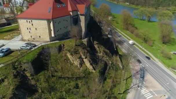 Museu Castelo Real Sanok Zamek Krolewski Vista Aérea Polônia Imagens — Vídeo de Stock