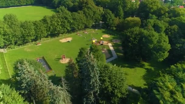 Park Kajki Plac Zabaw Elbląg Widok Lotu Ptaka Polska Wysokiej — Wideo stockowe