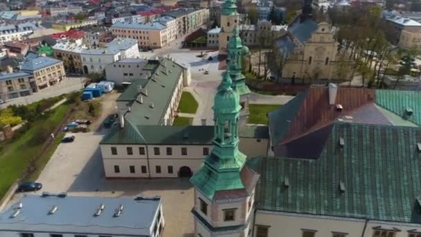 National Museum Towers Kielce Muzeum Aerial View Poland High Quality — Stock video