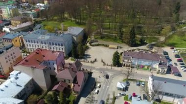 Scout Square Sanok Plac Harcerski Aerial View Poland. High quality 4k footage