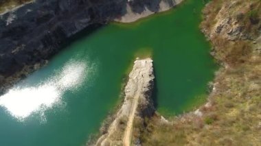 Rock Reserve Slichowice Panorama Kielce Rezerwat Skalny Aerial View Poland. High quality 4k footage