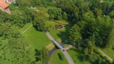 Park Dolinka Elblag Aerial View Poland. High quality 4k footage