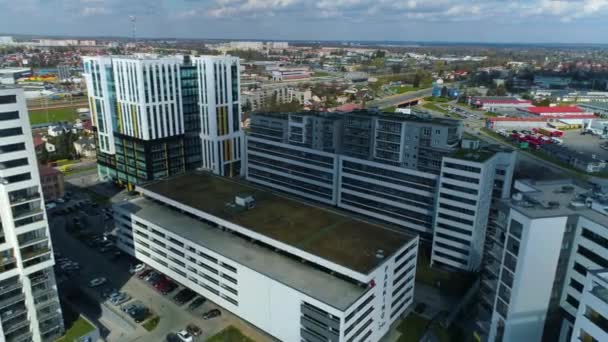 摩天大楼全景Rzeszow Wiezowce Aerial View Poland 高质量的4K镜头 — 图库视频影像