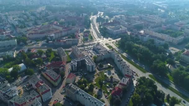 Intersection Park Planty Elblag Aerial View Poland High Quality Footage — Stockvideo