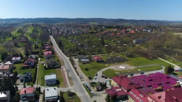Specialist Hospital Sanok Szpital Aerial View Poland High Quality Footage — Stockvideo