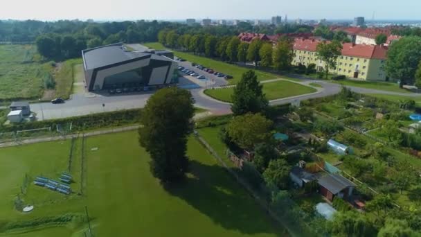 Water Recreation Center Dolinka Elblag Aerial View Poland High Quality — Stockvideo