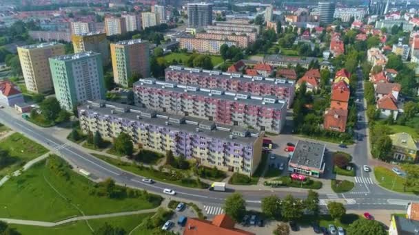 Beautiful Panorama Elblag Aerial View Poland High Quality Footage — Stock video