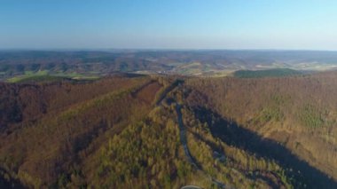 Beautiful Mountain Landscape Panorama Bieszczady Aerial View Poland. High quality 4k footage