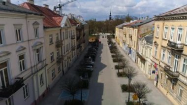 Kiralık Ev Adam Mickiewicz Sokağı Kielce Havacılık Görünümü Polonya. Yüksek kalite 4k görüntü