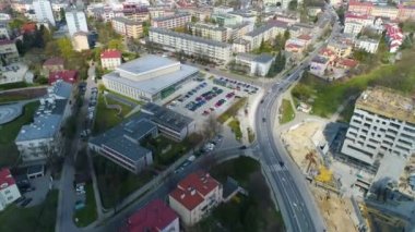 Philharmonic Rzeszow Podkarpacka Filharmonia Aerial View Poland. High quality 4k footage