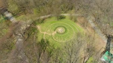Adam Mickiewicz Mound Sanok Kopiec Aerial View Poland. High quality 4k footage