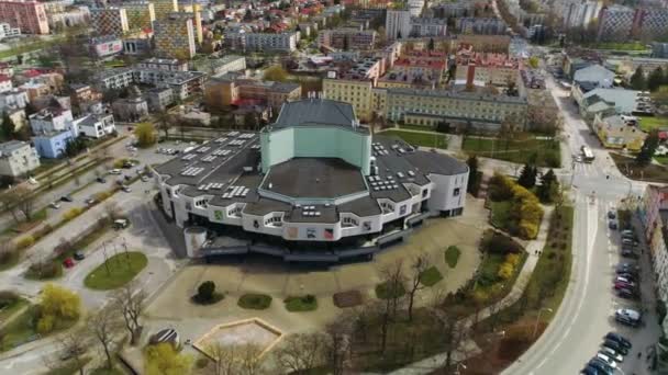 Cultural Center Kielce Centrum Kultury Aerial View Poland High Quality — ストック動画