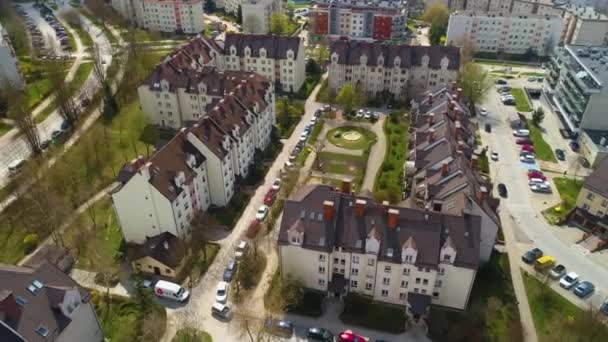 Houses Reserve Slichowice Kielce Aerial View Poland High Quality Footage — Stockvideo
