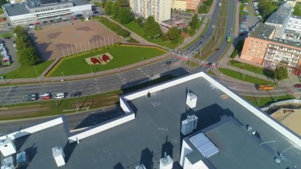 Skyscraper Elblag Wiezowiec Aerial View Poland High Quality Footage — Stockvideo