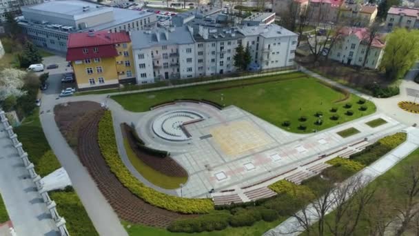 Panorama Multimedia Fountain Rzeszow Fontanna Aerial View Poland High Quality — Video